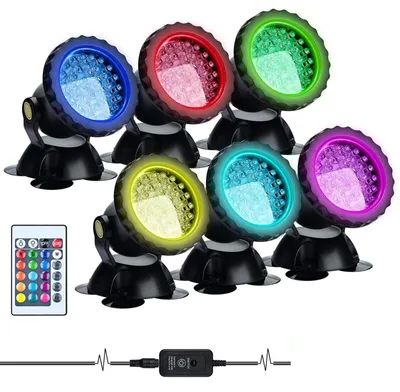 Zdjęcie produktu dla Oświetlenie LED RGB do oczka wodnego, z pilotem i wodoszczelnością IP68