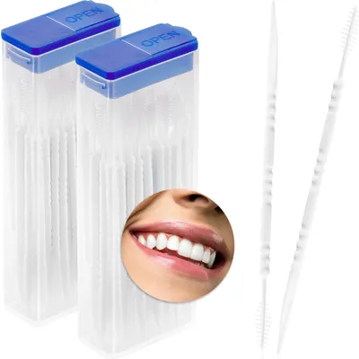 Produktbild von COM-FOUR® 120x Zahnzwischenraumbürste, Interdentalbürsten im Spender, Zahnpflege auf Reisen und unterwegs, Zahnreinigungsbürste mit Zahnstocher