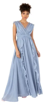 Produktbild von Anaya mit Liebe – Damenmaxikleid, ärmellos, V-Ausschnitt, Wasserfall-Volants, Spitze