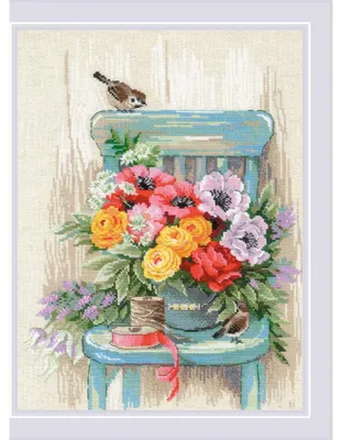 Produktbild von Riolis-Set für das gezählte Kreuzstichmuster „Garden Flowers“, 30 x 40 cm
