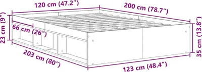 Produktbild von vidaXL Bettgestell Weiß 120x200 cm