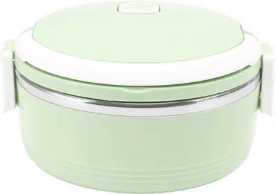 Produktbild von Lunchbehälter für Erwachsene, Thermo-Lunchbox aus Edelstahl, einlagig, tragbar, isoliert, Bento-Box mit Sicherheitsschnalle（Grün）