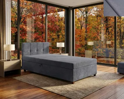 Produktbild von Jugend Polsterbett GIOIA Nordelo mit Bettkasten und Kopfteil – T30 Matratze, 120x200, Stoff New Velo 122 GRAU