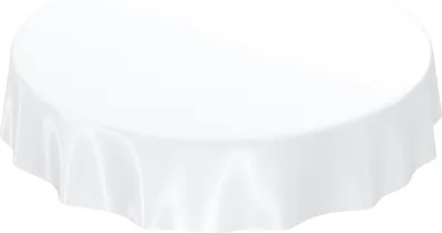 Produktbild von Tischdecke Wachstuch PVC abwaschbar Einfarbig Weiß Rund 140cm Schnittkante