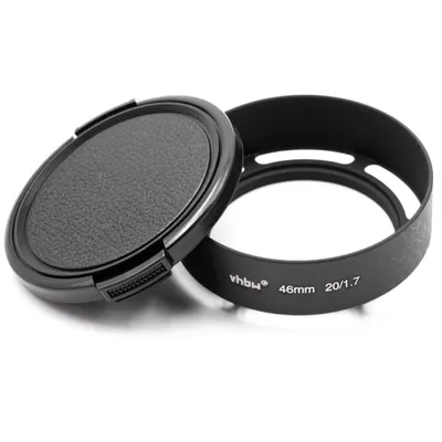 Produktbild von vhbw Gegenlichtblende für 46mm Objektiv, Weitwinkel + Objektivdeckel, Rund, 6 cm, schwarz