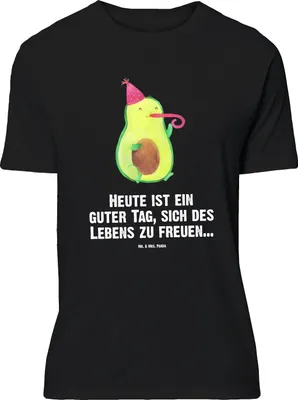Produktbild von Mr. & Mrs. Panda Größe M T-Shirt Avocado Feier - Schwarz - Geschenk, Gute Laune, Tshirt, Herren, Party, Geburtstag, mit Spruch, Fete, Shirt