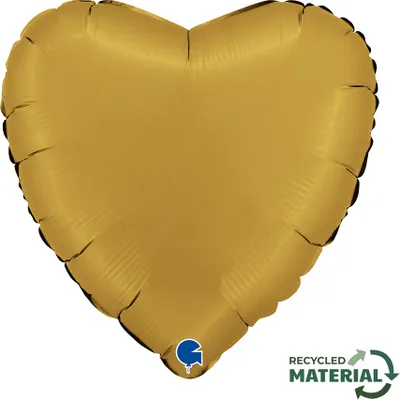 Produktbild von Satin-Gold-Herz-Folienballon, 46 cm, Grabo