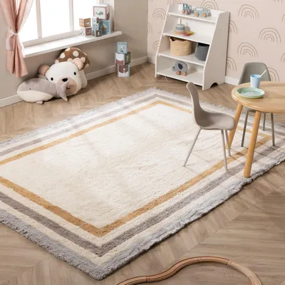 Produktbild von Volero - Waschbarer Kinderteppich - Milo Grau - 120x170 cm - Kinderzimmer, Babyzimmer, Jugendzimmer - Skandinavisch, Retro