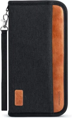 Produktbild von Looxmeer RFID Reisepass Tasche für Damen und Herren, Schwarz/Braun