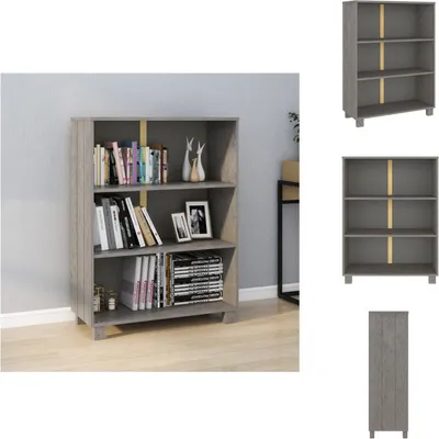 Produktbild von vidaXL Bücherschrank HAMAR Hellgrau 85x35x112 cm Massivholz Kiefer -  Bücherregale & Bücherschränke