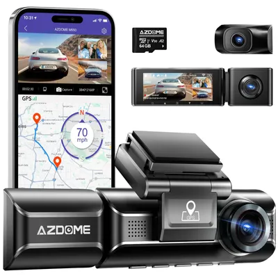 Zdjęcie produktu dla Kamera samochodowa - Przód i tył - 4K/2,5K - GPS i WiFi - 64 GB - 3 kamery