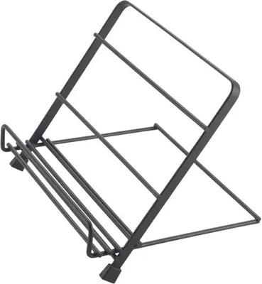 Image de Support pour livre de cuisine - Acier noir avec pied pratique - Accessoire de cuisine