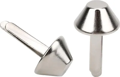 Image de 100 rivets à tête plate, fer blanc argenté, bricolage en cuir, sacs à main, rivets plats en forme de champignon, accessoires
