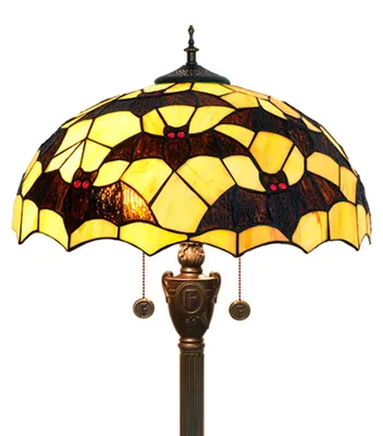 Obrázok produktu pre Tiffany, stojacia lampa "Čierne netopyše"; vyrobená z farebného skla