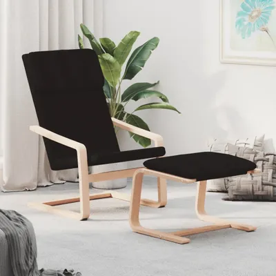 Produktbild von Maison Exclusive - Relaxsessel mit Hocker Schwarz Stoff