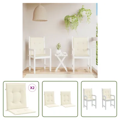 Produktbild von The Living Store Gartenstuhlauflagen für Niedriglehner 2 Stk. Creme 100x50x3 cm
