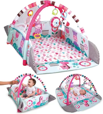 Produktbild von Multifunktionale krabbeldecke mit spielbogen – baby spieldecke mit spielbogen, spielmatte mit spielzeug und bällen für babys ab 0 monaten