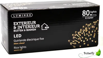 Produktbild von LED Lichterkette Warmweiß, Kabelfarbe:transparent, LEDs:80 LEDs 6m, Lichteffekt:Dauerlicht