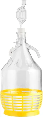 Produktbild von lilawelt24 1 x 5L Glasballon Gärballon Set mit Schutzkorb, Bügelverschluss, Gärrohr & Stopfen – Fermentationsgefäß für Wein & Most