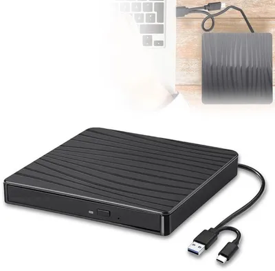 Produktbild von Portable externe DVD- und CD-Laufwerk mit USB 3.0 und USB-C Anschluss