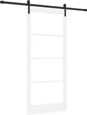 Produktbild von vidaXL Schiebetür ORKDAL Weiß und Schwarz 93 x 211 cm