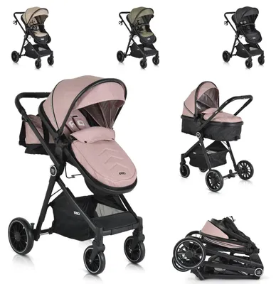 Obrázok produktu pre Moni Kombikinderwagen 2 v 1 Rio 22 kg premeniteľný kryt na nohy sklopný košík pás ružový