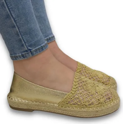 Zdjęcie produktu dla Złote espadryle damskie LINDA