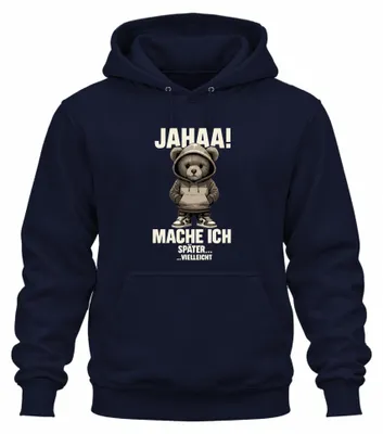 Imagen del producto de Nett, pero no puedo. Sudadera con capucha y estampado sarcástico, color azul marino, talla XL