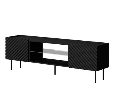 Produktbild von MIRJAN24 TV-Lowboard Lucca 180 2D EF, RTV Schrank mit zwei Drehtüren,TV-Schranke, Wohnzimmer (Farbe: Schwarz)