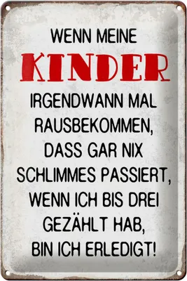 Produktbild von Blechschild Spruch 20x30cm wenn meine Kinder rausbekommen