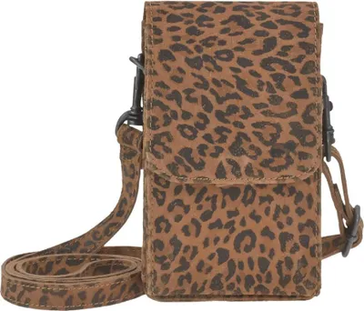Produktbild von Bear Design Handytasche zum Umhängen "Robbie" panther (cognacbraun mit Leoprint)