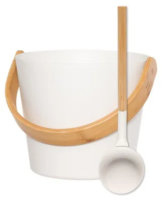 Produktbild von SET> Rento Saunakübel + Saunakelle aluminium WEISS