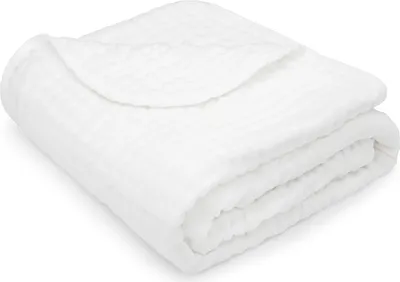 Productafbeelding van Mousseline deken voor baby's - Ideaal voor inbakeren en buikligging, groot 102 x 102 cm, 6-laags, zachte fleece