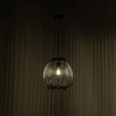 Zdjęcie produktu dla Lampa wisząca Jaula Ø35 cm z czarnego błyszczącego metalu, regulowana wysokość, oprawka E27