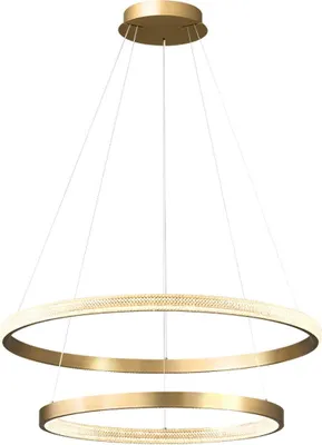 Zdjęcie produktu dla Zing Ring Double 80 A - żyrandol LED 80cm dwa pierścienie złoty mosiądz