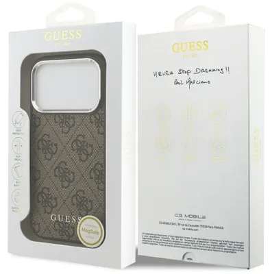 Immagine prodotto di Custodia per iPhone 17 Pro Max, Guess Hardcase 4G Classic Logo MagSafe, Marrone
