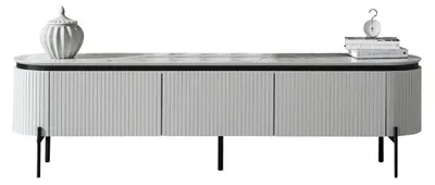 Image de Élégant RTV Robuste Blanc Meuble TV Salon Buffet