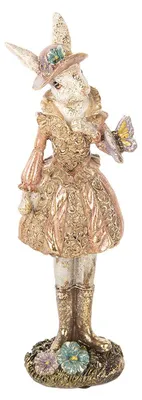 Immagine prodotto di Clayre & Eef figurina decorativa coniglio 26 cm plastica beige color oro