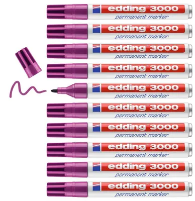 Immagine prodotto di Pennarello permanente edding 3000 rosso violetto Confezione da 10