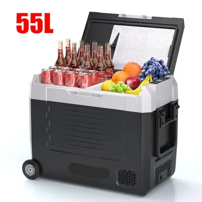 Imagen del producto de Nevera portátil con compresor - 55 litros - Zona doble - De -20°C a 20°C - Con ruedas y alimentación de 12V/230V