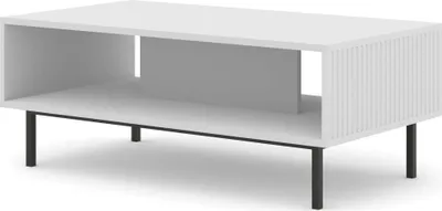 Zdjęcie produktu dla FURNLUX Stolik kawowy Ravenna B biało-czarny 90 cm / Kolor główny: biały / Wymiary: 90 x 45 x 60 cm