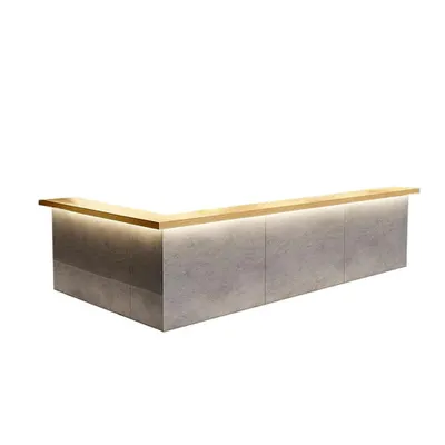 Produktbild von Eckige Bartheke,Restaurant-Kassentheke,Bar-Bartheke,Café-Bartheke,Ladentheke,Theke für Gaststätten, Maßgefertigte Bartheke Grau 200x60x100cm /SNZJ200/