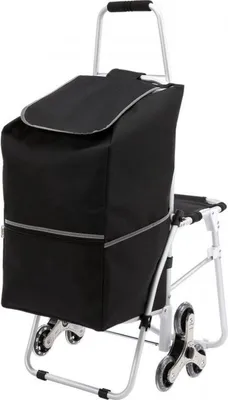 Immagine prodotto di Carrello Happyment - 50L Impermeabile - Pieghevole - Carrello della spesa con funzione di sedile - Design a scaletta - Per il campeggio o la spiaggia