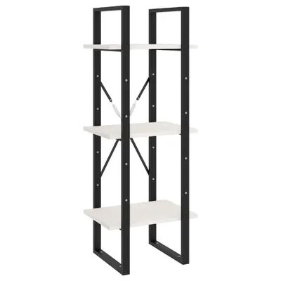 Produktbild von vidaXL Bücherregal 3 Böden Weiß 40x30x105 cm Massivholz Kiefer