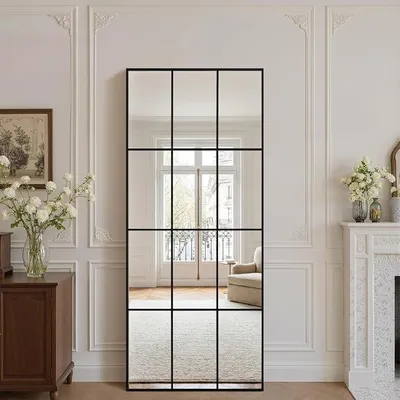 Imagen del producto de Espejo de pared, 165 x 60 cm, color , de cuerpo entero, con superficie de cristal, para montaje en pared, inclinable. Ideal para decorar dormitorios, salones o recibidores