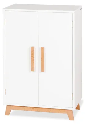 Produktbild von Puppenschrank Puppenkleiderschrank - 45 x 30 x 67 cm - Weiß - Mit Kleiderstange