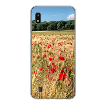 Produktbild von MuchoWow® Handyhülle Schutzhülle Hülle für Samsung Galaxy A10 Wilde Mohnblumen auf einem großen Feld Silikon Softcase Handy Hülle - Schutzhülle