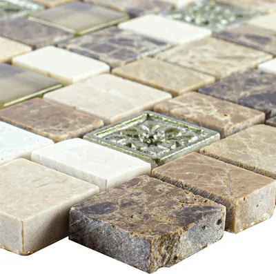 Produktbild von Mosaikfliesen Moranbah Braun Beige Weiß