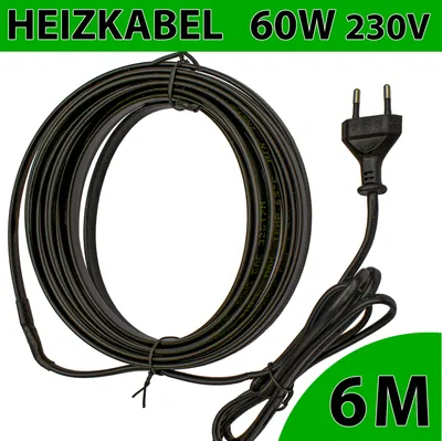 Heizkabel Frostschutz 6m 60W 230V Rohrbegleitheizung selbstregulierend Heizleitung Kabel
