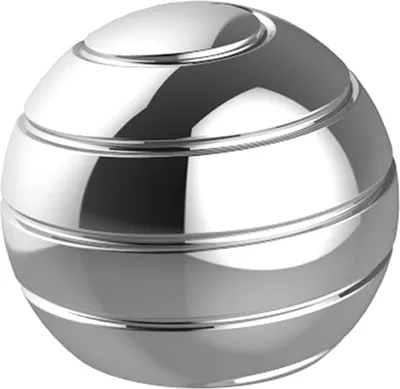 Produktbild von Schreibtischspielzeug,Office,Metal,Spinner,Ball,Gyroskop,mit,optischer,Täuschung,für,Anti,(Silber,,Durchmesser:,45,mm)